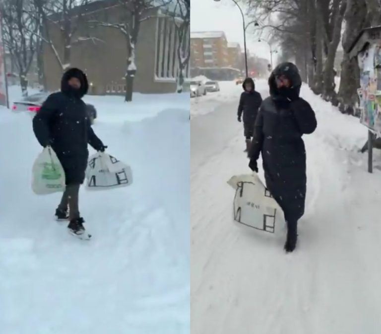 Nigerian couple living in Sweden during winter