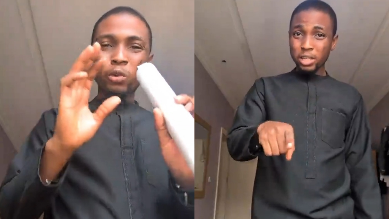 Shocked Nigerian traveler reacts to surprising scene while visiting another country