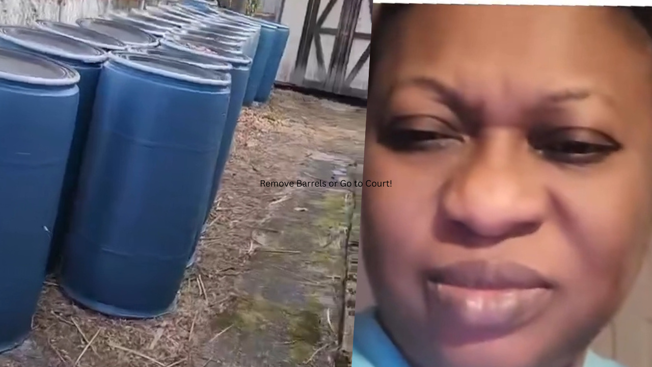 Nigerian Based in America Laments as Authorities Order Her to Remove Barrels From Her Home