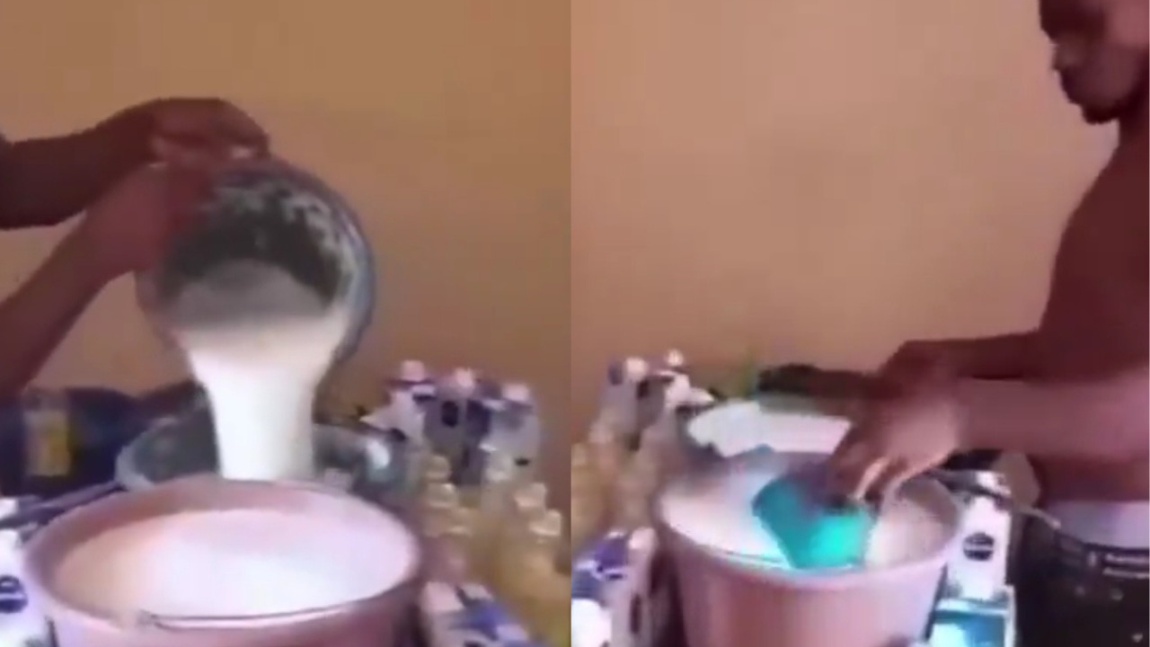 Nigerian Man Shocked After Seeing How Hollandia Yoghurt Is Being Faked