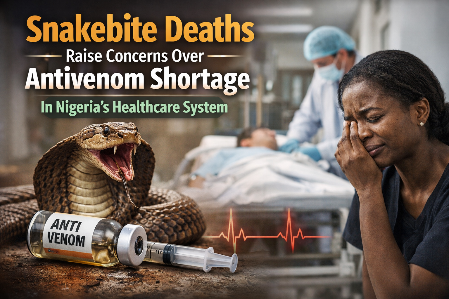 Hospital emergency setting symbolizing snakebite treatment challenges and antivenom shortage in Nigeria