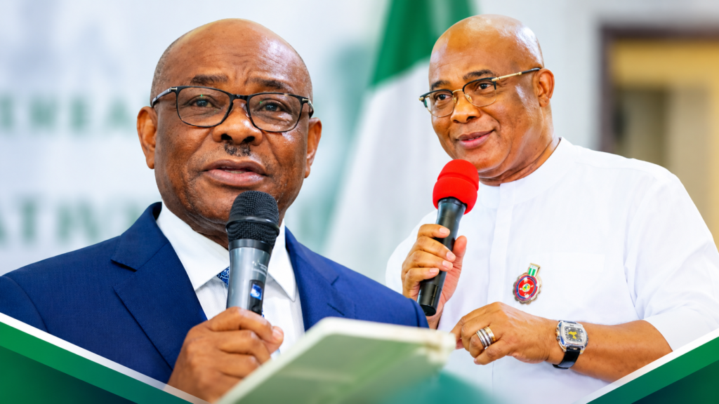Wike Declares He'll Never Support Uzodimma for Senate President as APC Rift Deepens Nyesom Wike and Hope Uzodimma side by side amid deepening political rift over 2027 Senate presidency